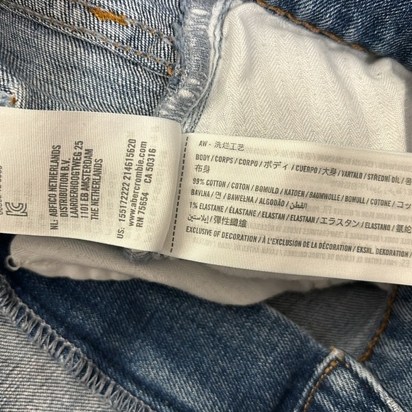 A&F Abercrombie The Ankle Straight Ultra High Rise Jeans LONG CURVE‎ LOVE 31/12L - Picture 5 of 5